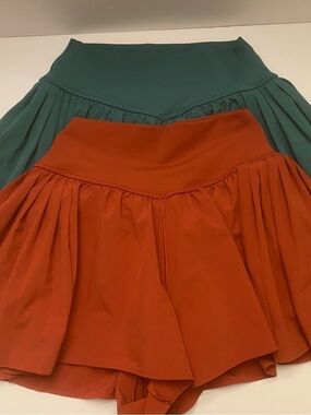 aerie Pleated Skirt Duo - Teal & Rust